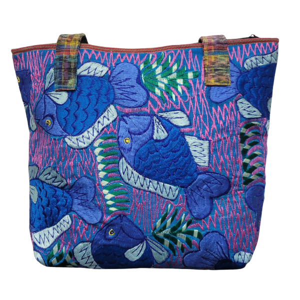 Picture of wild blossom embroidered tote