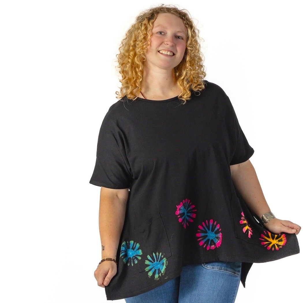 Starburst Tie Dye Short Sleeve Swing Top