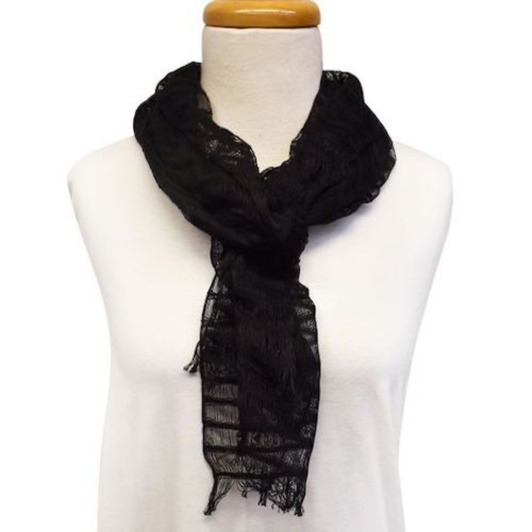 Picture of solid loose weave scarf