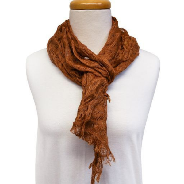 Picture of solid loose weave scarf