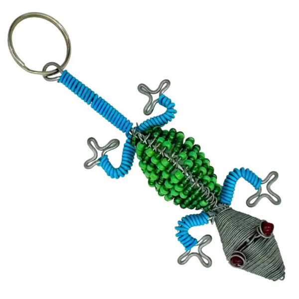 Gecko Beaded Keychain