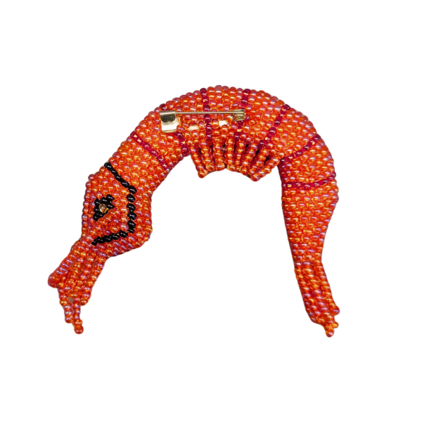 Picture of beaded shrimp pin