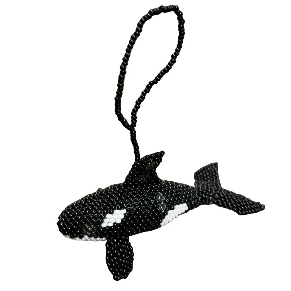 Picture of beaded orca ornament