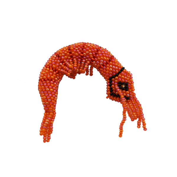 Picture of beaded shrimp pin