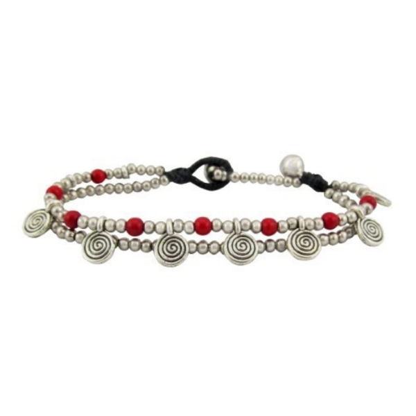 Picture of spiral charm bell anklet
