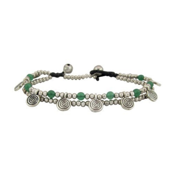 Picture of spiral charm bell anklet