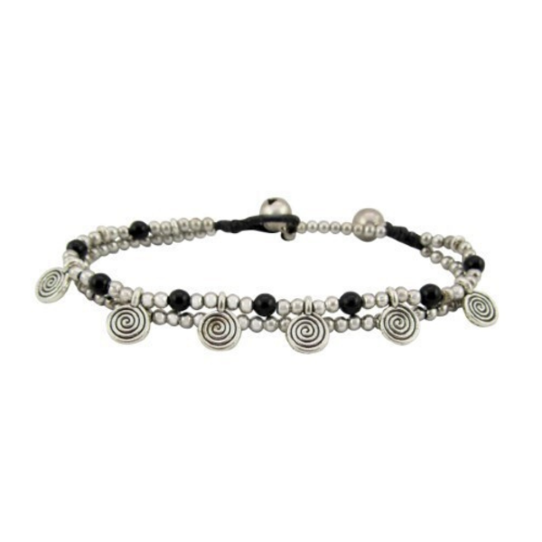 Picture of spiral charm bell anklet