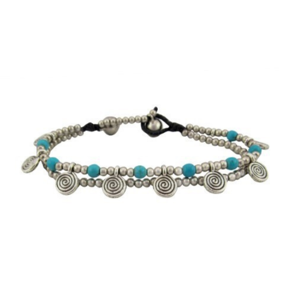 Picture of spiral charm bell anklet