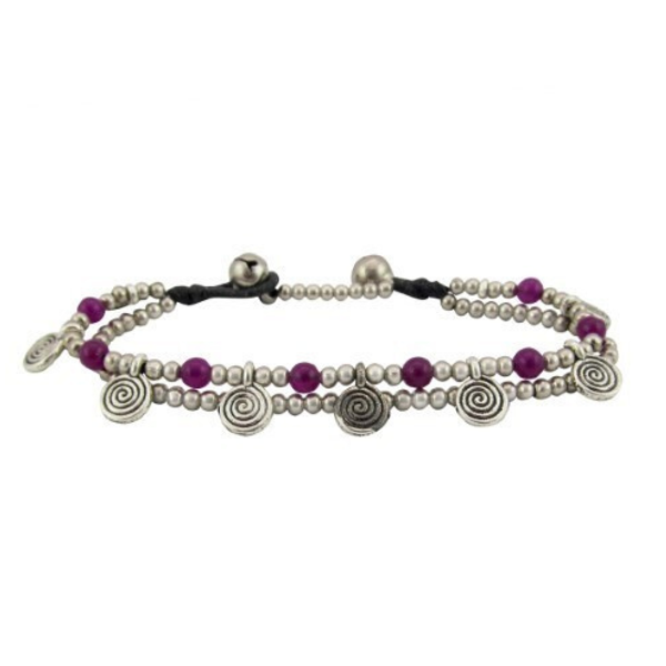 Picture of spiral charm bell anklet