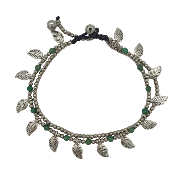 Picture of leaf charm bell anklet