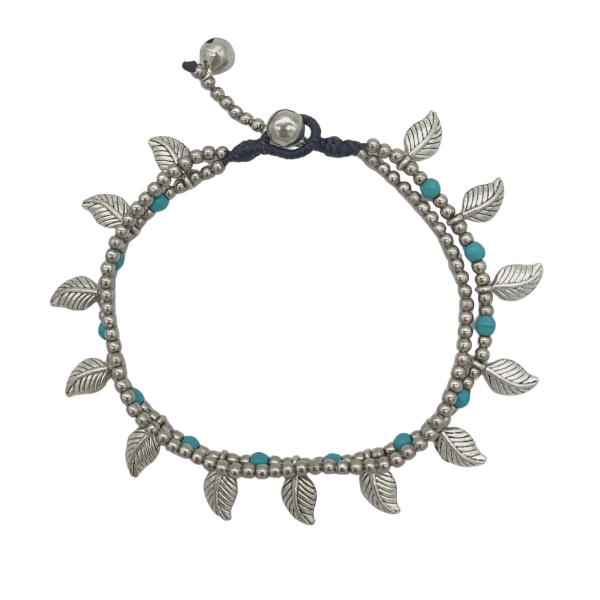 Picture of leaf charm bell anklet
