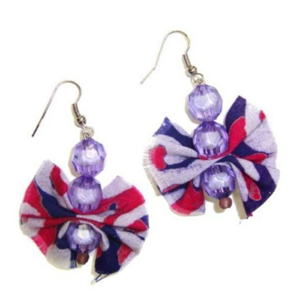 Batik Butterfly Dangle Earrings