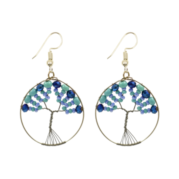 Picture of beaded tree of life earrings