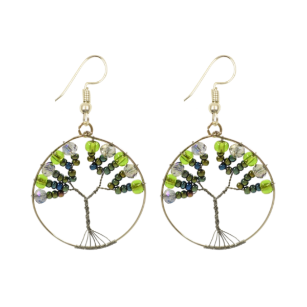 Picture of beaded tree of life earrings