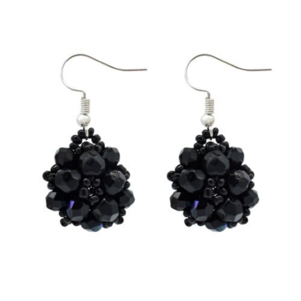 Crystal Cluster Beaded Dangle Earrings