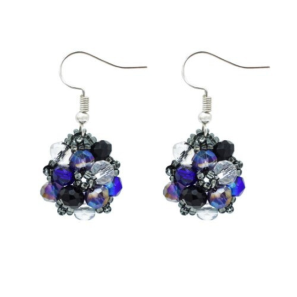 Crystal Cluster Beaded Dangle Earrings