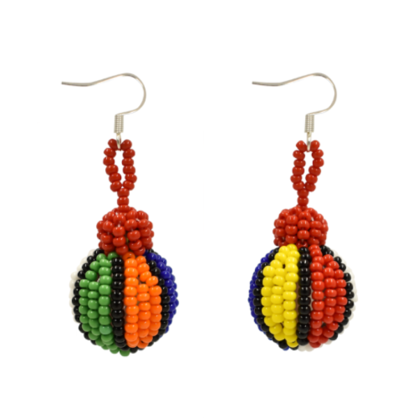 Beach Ball Beaded Dangle Earrings
