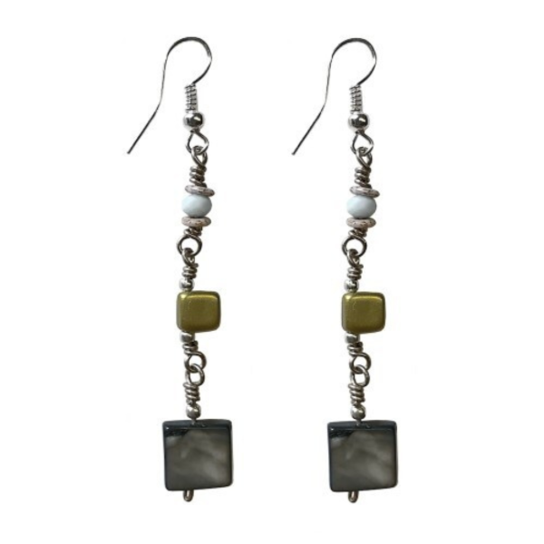 Mother-of-Pearl Long Dangle Earrings