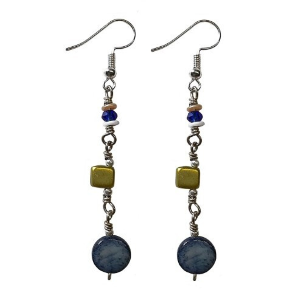 Mother-of-Pearl Long Dangle Earrings