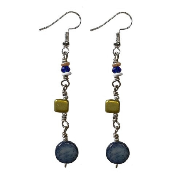 Mother-of-Pearl Long Dangle Earrings