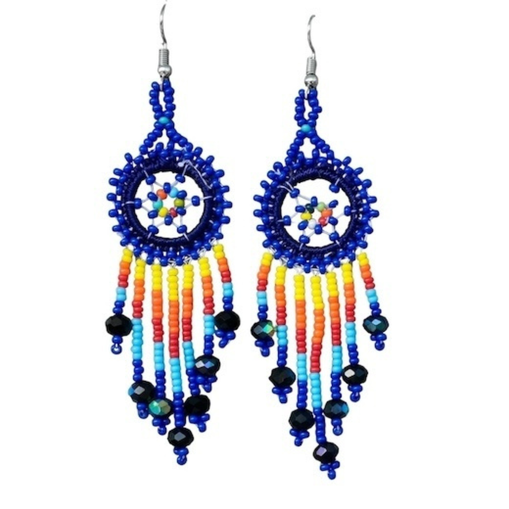 Dream Catcher Beaded Earrings