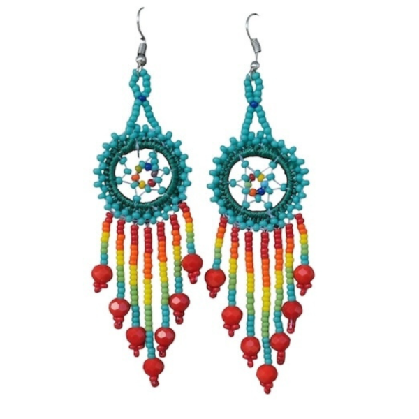 Dream Catcher Beaded Earrings