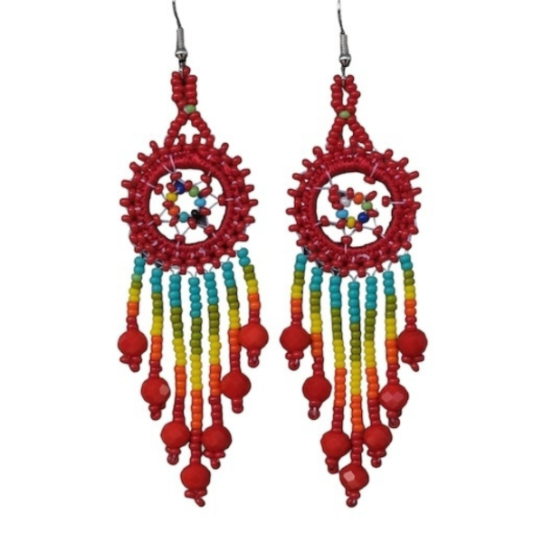 Dream Catcher Beaded Earrings