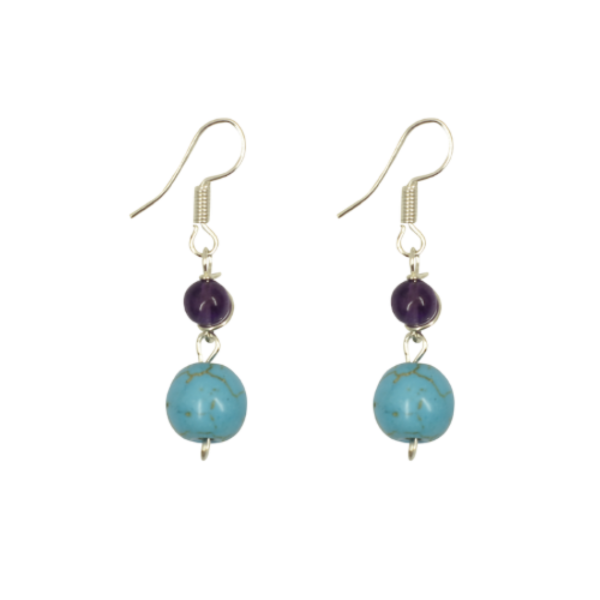 Turquoise Howlite Drop Earrings