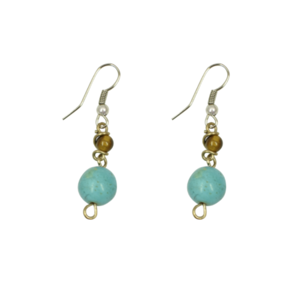 Turquoise Howlite Drop Earrings
