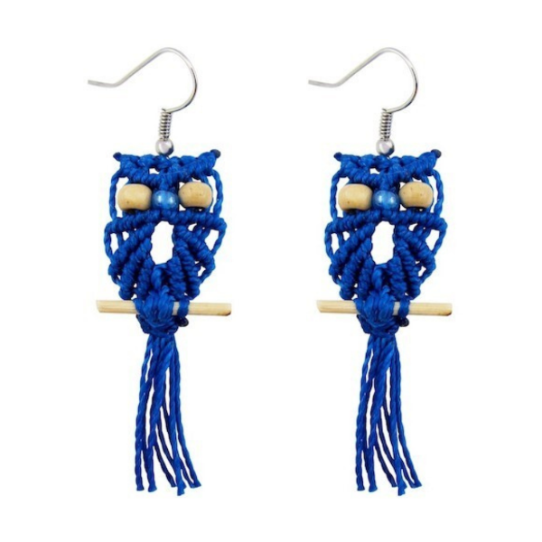 Picture of macrame owl earrings