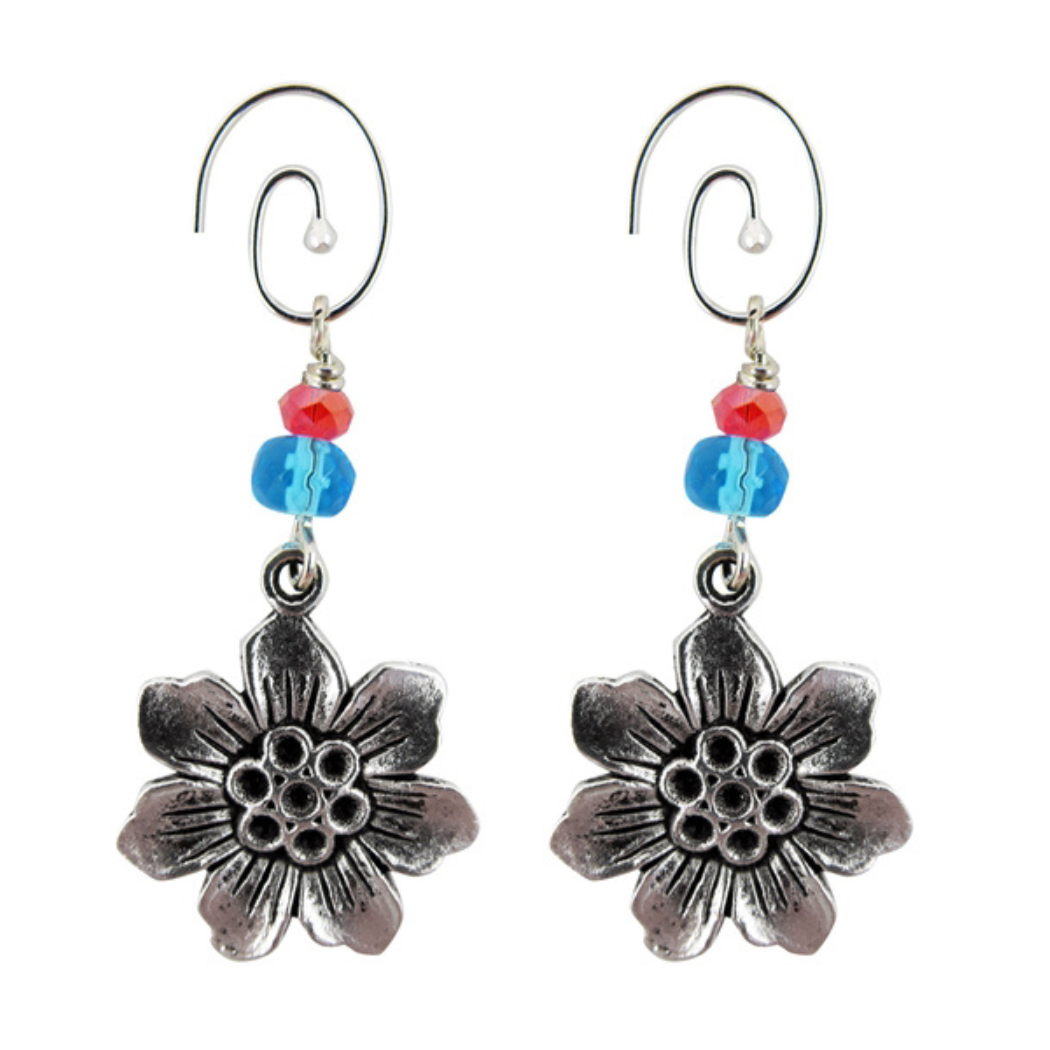 Picture of star flower charm earrings