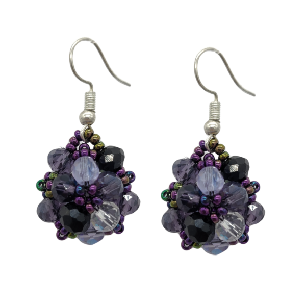 Crystal Turtle Beaded Dangle Earrings