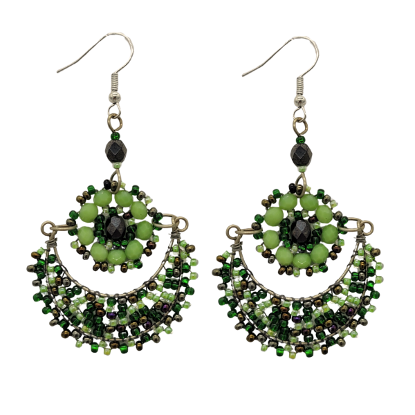 Picture of moon flower beaded earrings