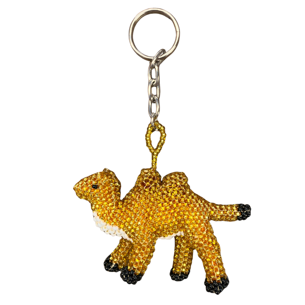 Camel Beaded Keychain