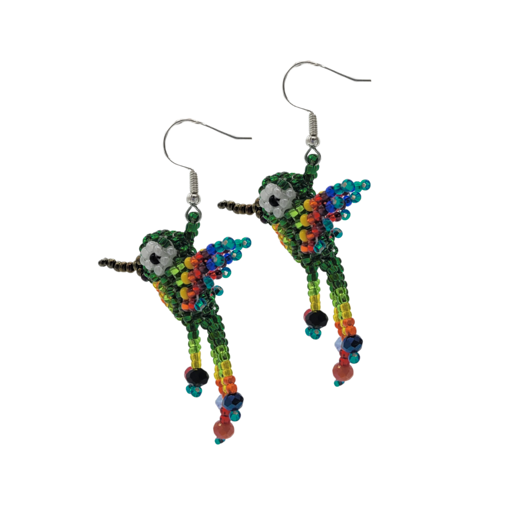Mini Hummingbird Beaded Earrings