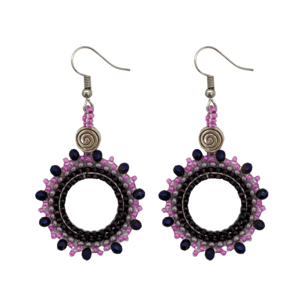 Picture of beaded crystal hoop earrings