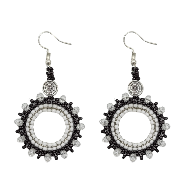 Picture of beaded crystal hoop earrings