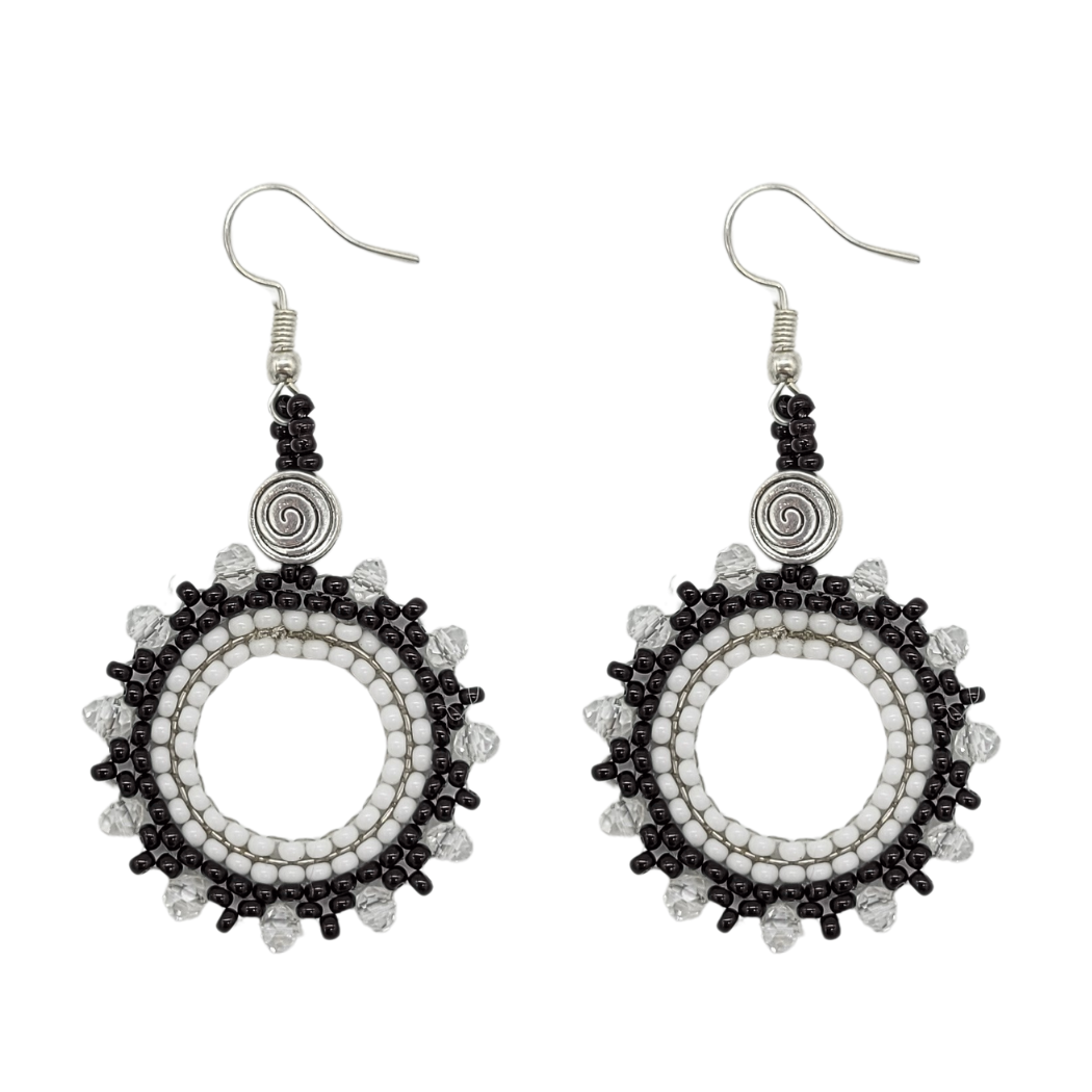 Crystal Beaded Hoop Earrings