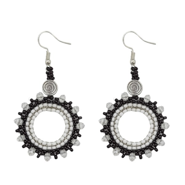 Crystal Beaded Hoop Earrings