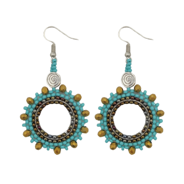 Crystal Beaded Hoop Earrings