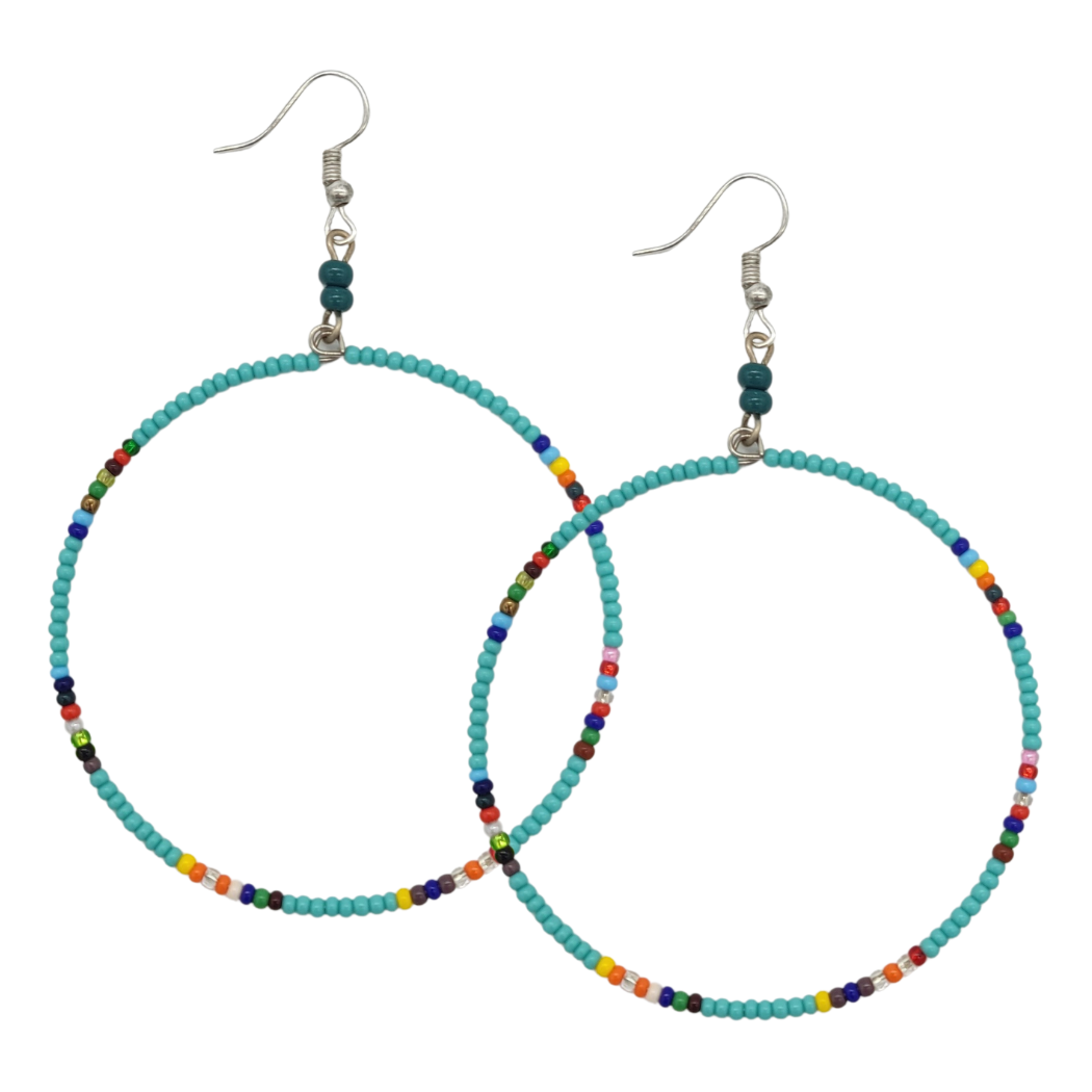Picture of beaded hoop earrings