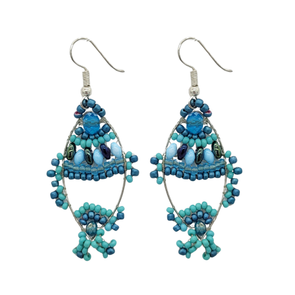 Picture of butterfly fish beaded earrings
