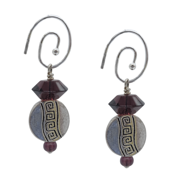 Picture of circle droplet charm earrings