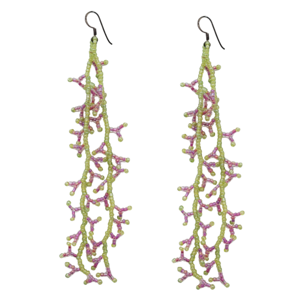 Caribou Long Two Strand Beaded Earrings