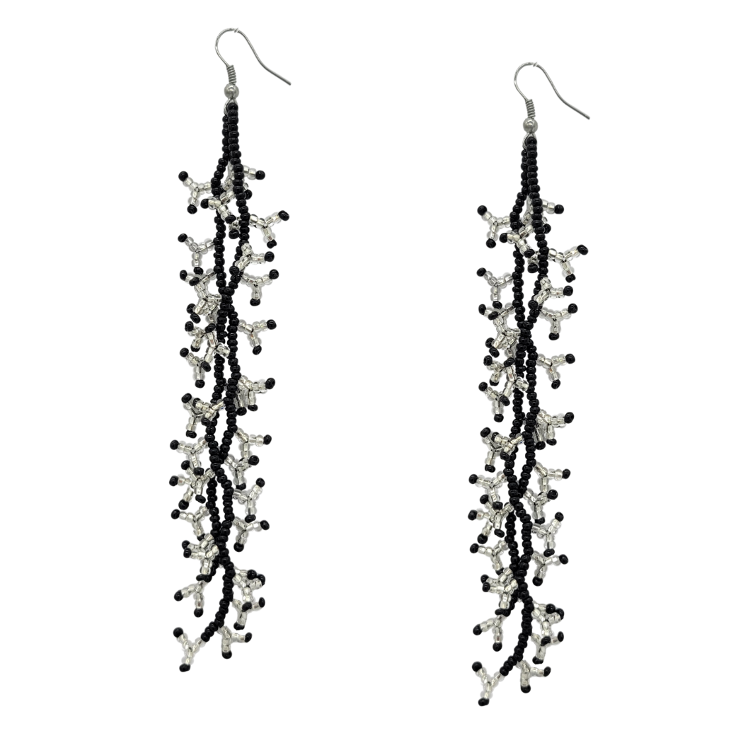 Caribou Long Two Strand Beaded Earrings