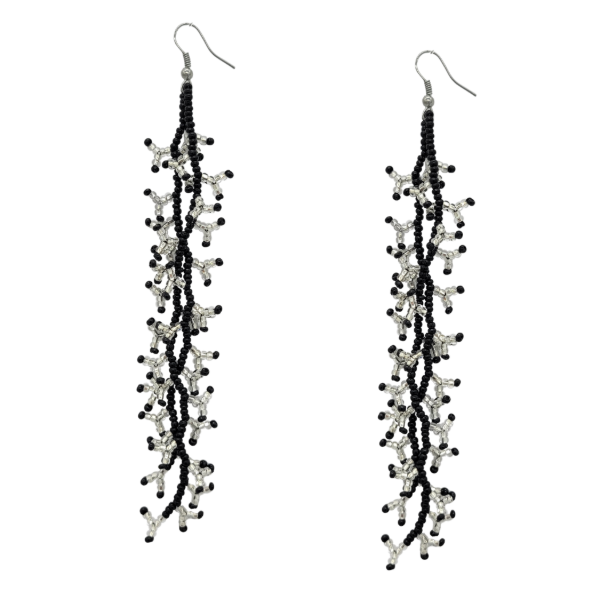 Caribou Long Two Strand Beaded Earrings