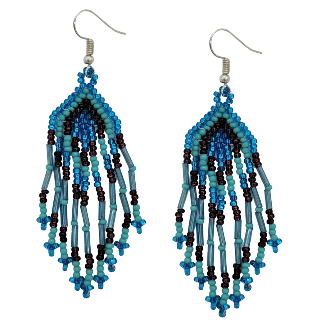 Diamond Beaded Fringe Earrings