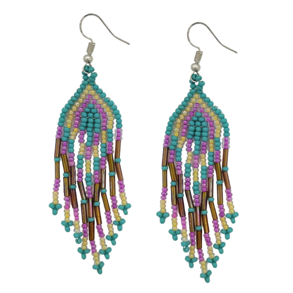 Diamond Beaded Fringe Earrings