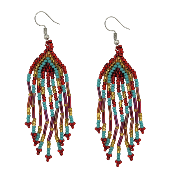Diamond Beaded Fringe Earrings