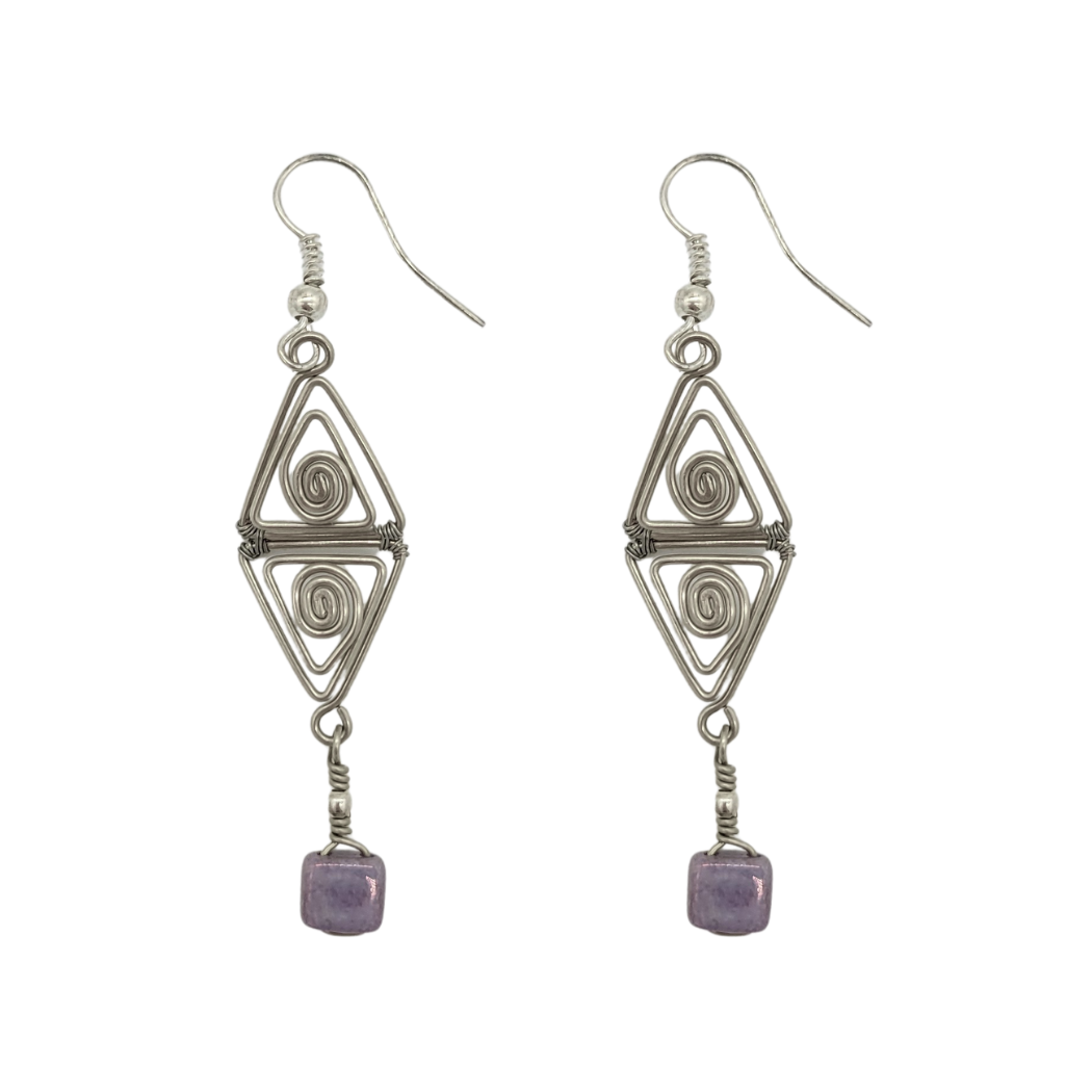Picture of double triangle wire earrings